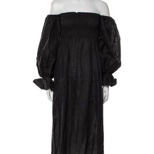 Sleeper Black Off-Shoulder Midi Dress